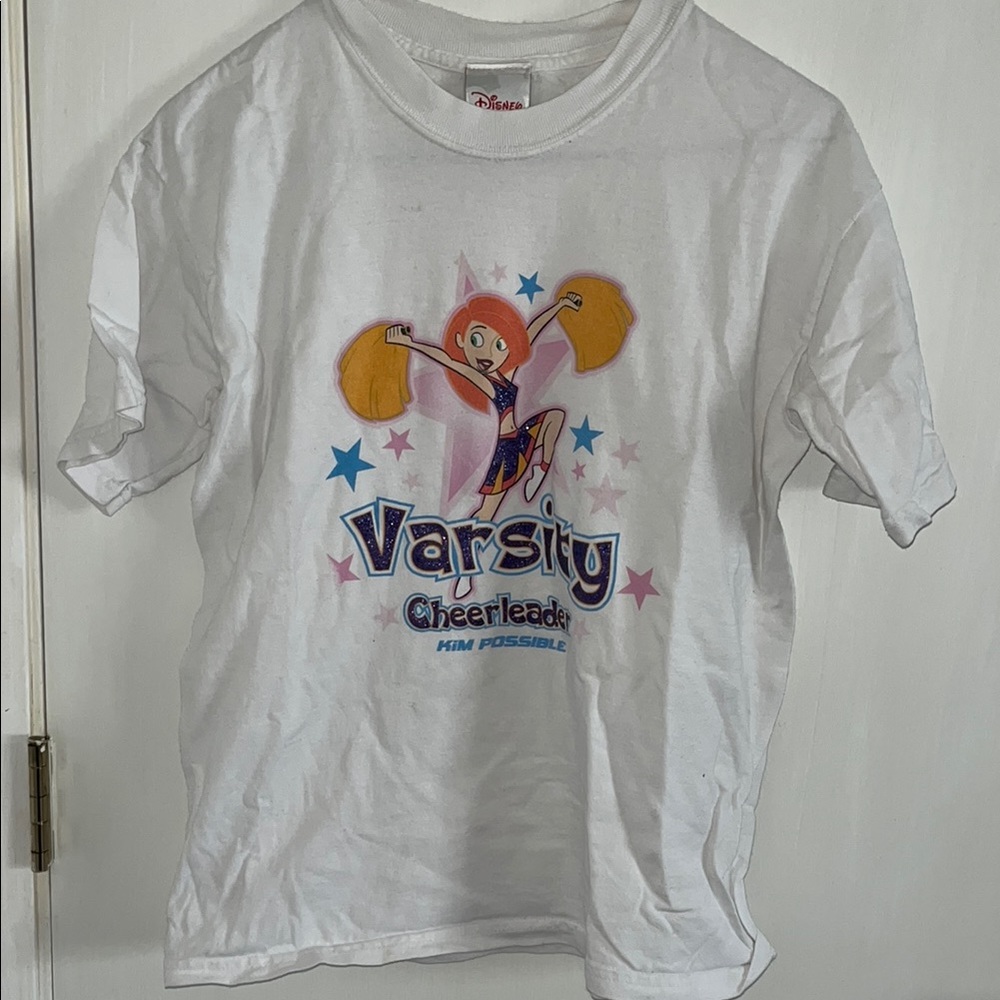 Disney Kim Possible Varsity Cheerleader Kids White T-Shirt (M)